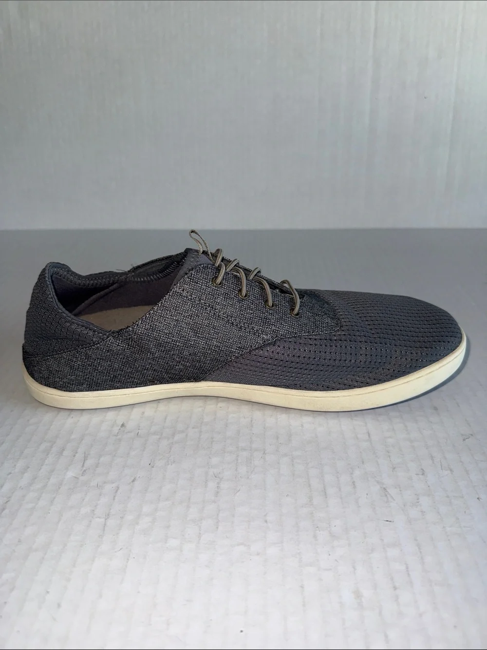 Olukai Gray Nohea Moku No Tie Boat Shoes